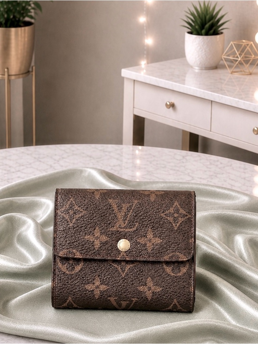 Louis Vuitton Portefeuille Elise Trifold Monogram Compact Wallet priced to sale